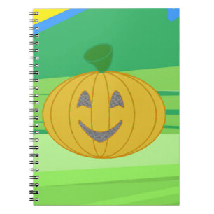 Cute Cheerful Harvest Pumpkin Orange Halloween Notebook