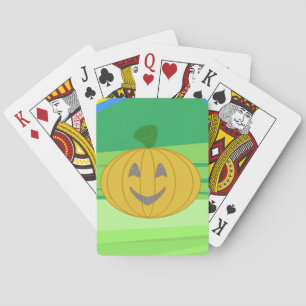 Cute Cheerful Harvest Pumpkin Orange Halloween  Playing Cards