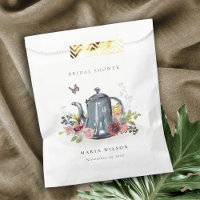 Cute Cheerful Roses Floral Teapot Bridal Shower