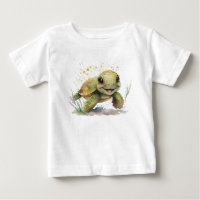Cute Cheerful Tortoise Baby Fine Jersey T-shirt