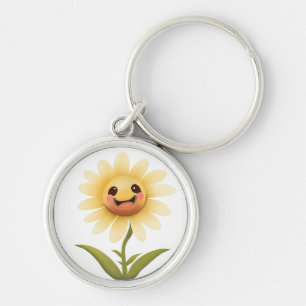 Cute Cheerful Yellow Flower Key Ring
