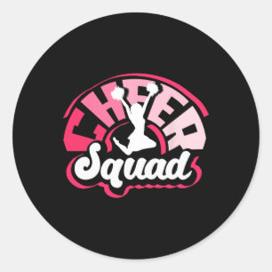 Cute Cheerleader Art Women Girls Cheer Squad Cheer Classic Round Sticker