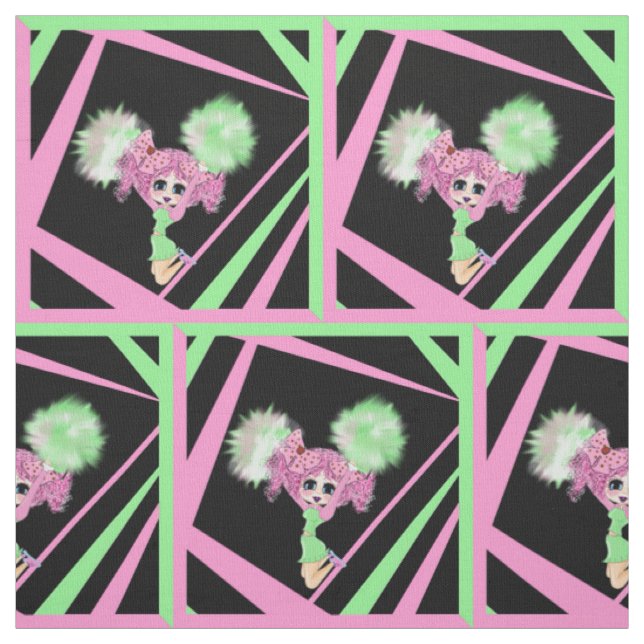 Cute Cheerleader gifts personalised Fabric (Swatch)