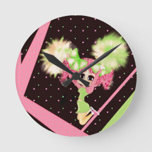 Cute Cheerleader gifts personalised Round Clock
