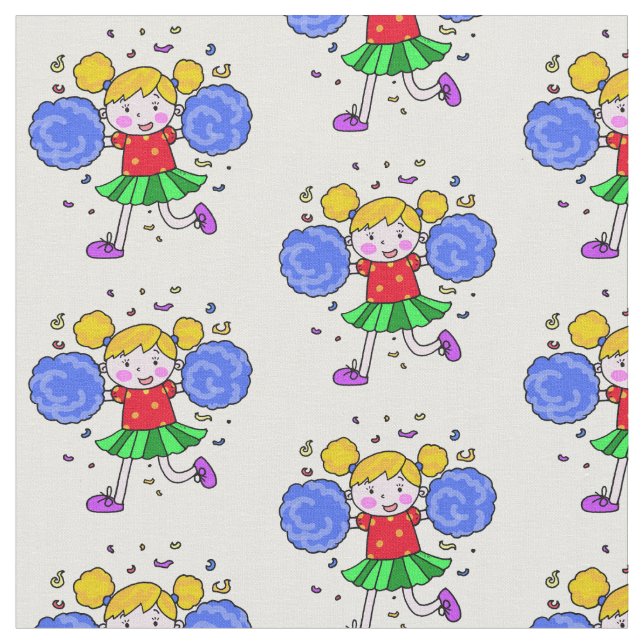 cute cheerleader girl fabric (Close Up)