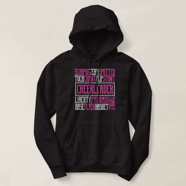 Cute Cheerleader Lover Cheer Bows Moves Hoodie (Design Front)