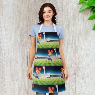 Cute Cheerleader on Sports Field Apron