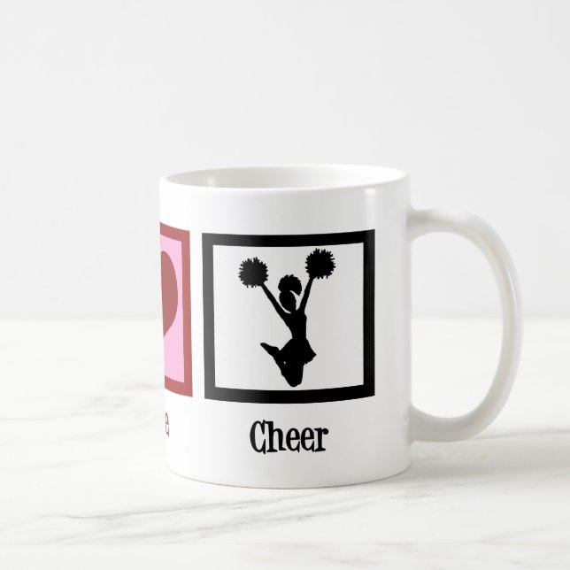 Cute Cheerleader Peace Love Coffee Mug (Right)