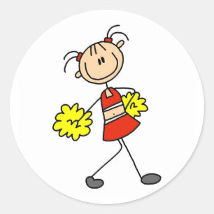 Cute Cheerleading Stick Figure Sticker
