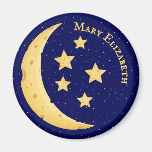 Cute Cheese Moon & Stars Personalised Celestial Magnet