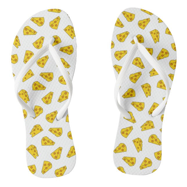 Cute Cheese Pattern Jandals (Footbed)