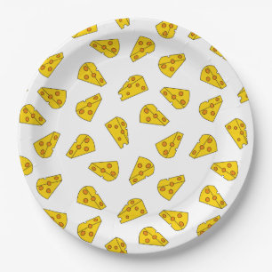 Cute Cheese Pattern Paper Plate