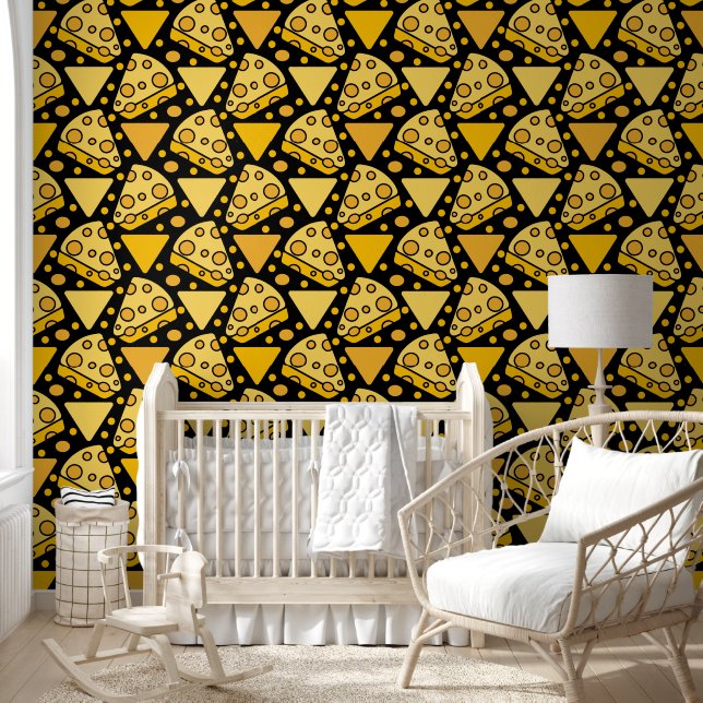 Cute Cheese Pattern Wallpaper (Kids)