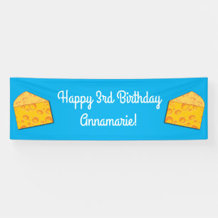 Cute Cheese Wedge Kids 1st Birthday Party Banner