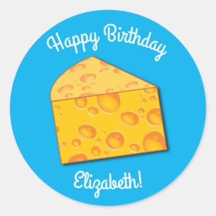Cute Cheese Wedge Kids 1st Birthday Party Classic Round Sticker