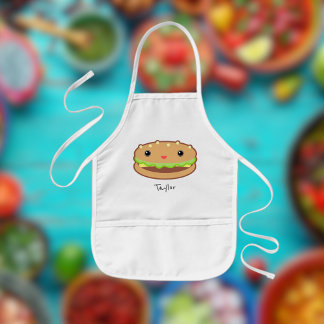 Cute Cheeseburger Cartoon Kids Apron