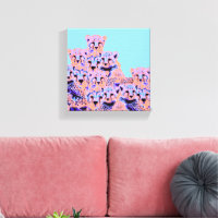 Cute Cheetah Family Pink & Peach Wild Art