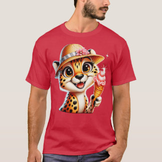 Cute cheetah leopard ice cream summer vibes 2 T-Shirt