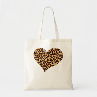 Cute Cheetah Leopard Print Heart  Tote Bag