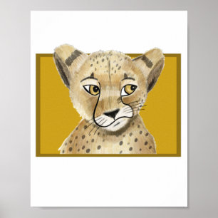 Cute Cheetah Poster – Safari Animal Wall Art Print