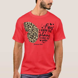 Cute Cheetah Print Butterfly Christian Religious B T-Shirt