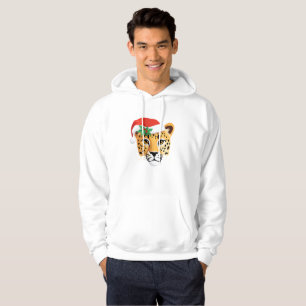 Cute Cheetah Safari Santa Christmas Costume Squad Hoodie