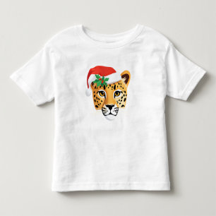 Cute Cheetah Safari Santa Christmas Costume Squad Toddler T-Shirt