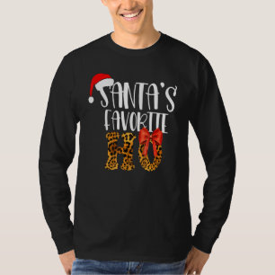 Cute Cheetah Santa's Favorite Ho Christmas Women T-Shirt