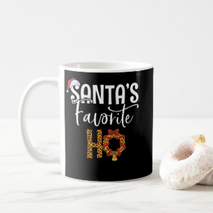 Cute Cheetah Santa's Favourite Ho Christmas Coffee Mug