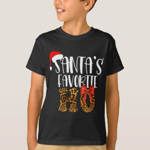 Cute Cheetah Santa's Favourite Ho Christmas T-Shirt