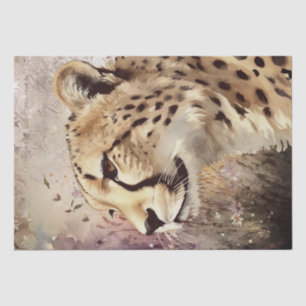 Cute Cheetah Wild Cat Watercolor Tissue Paper