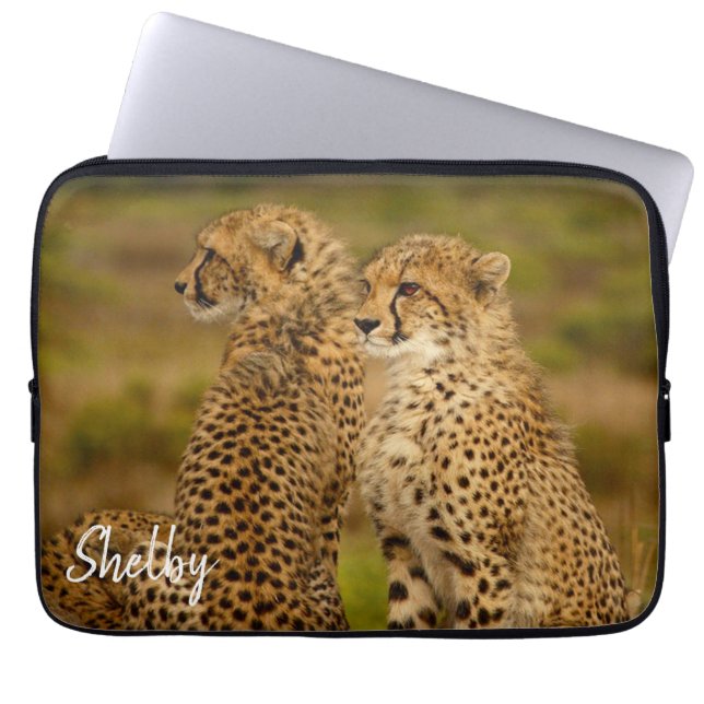 Cute Cheetahs laptop sleeve (Front)