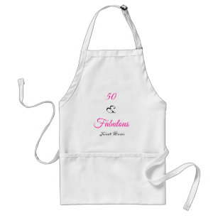 Cute Chef 50 and Fabulous Pink Name Apron
