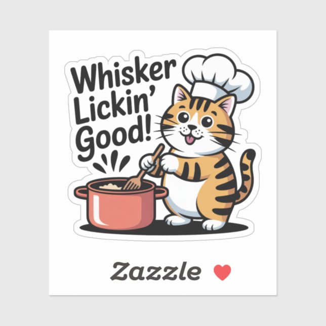 Cute Chef Cat Cooking Foodie Decal Vinyl Sticker (Sheet)