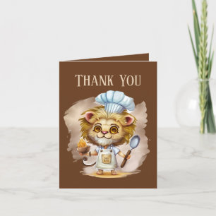 Cute Chef Cook thank you add text Card