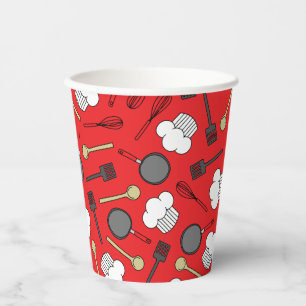 Cute Chef Cooking Kids 1st Birthday Party Paper Cups