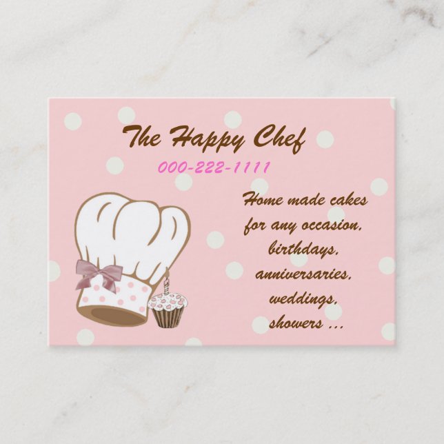 Cute Chef Hat Business Card (Front)