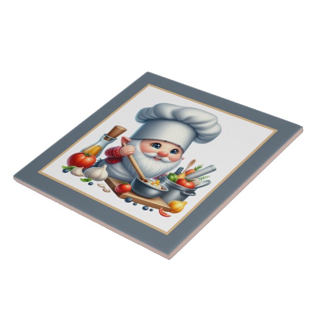 Cute chef lovers kitchen tile (Side)