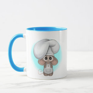 cute chef mouse add monogram mug