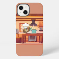 Cute Chef Owl Cooking in Kitchen