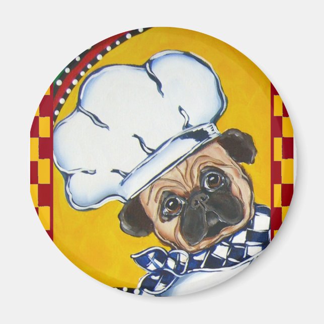 Cute Chef Pug Magnet (Front)