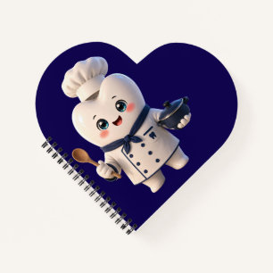 Cute Chef Tooth Character Heart Dentist Gift Noteb Notebook