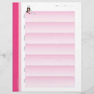 Cute Chef Weekly Planner Sheets Bulk Order