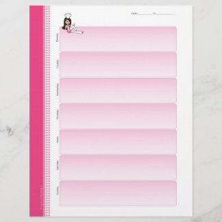 Cute Chef Weekly Planner Sheets Bulk Order
