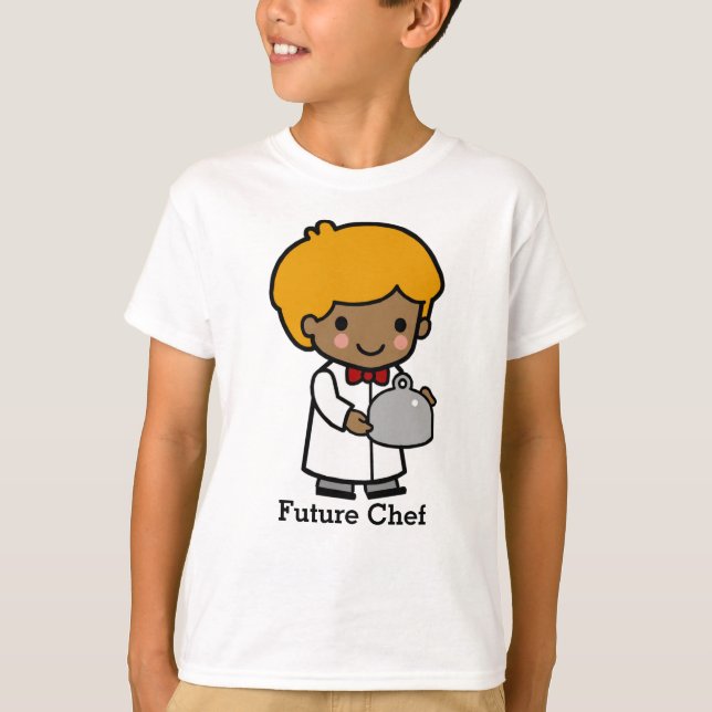 Cute Chef with Bow Tie and serving tray T-Shirt (Front)