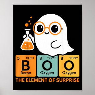 Cute Chemistry Boo The Element of Surprise Chemist Poster