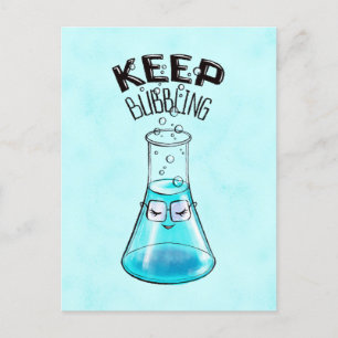 Cute Chemistry Funny Nerdy Lab Character Postcard