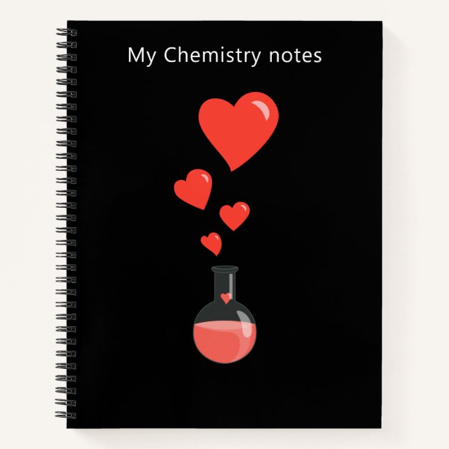 Cute Chemistry Notes Love Potion Scientist Notebook (Front)
