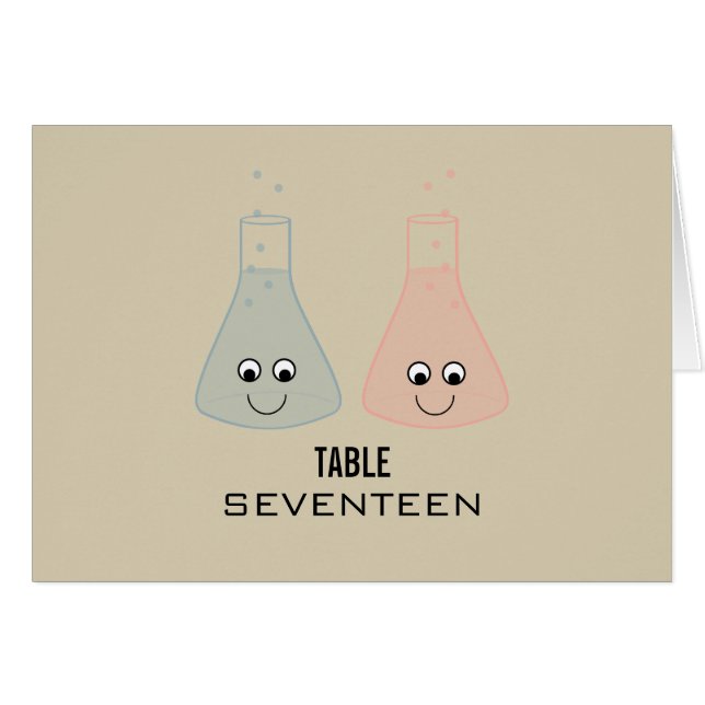 Cute Chemistry Table Number Card (Front Horizontal)