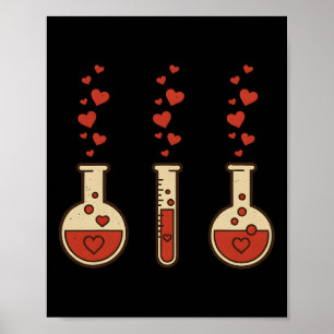 Cute Chemistry Valentine Laboratory Teacher Heart Poster